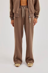 Trainingshose mit Kordelzug und Einzelband - Taupe