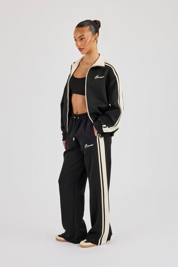 Taping Contrast Track Jacket & Pant - Black
