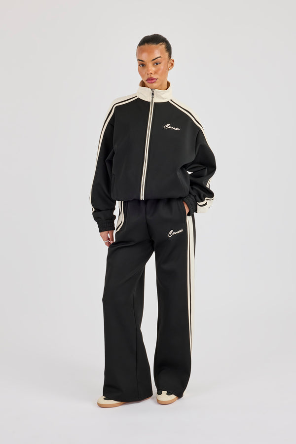 Taping Contrast Track Jacket & Pant - Black