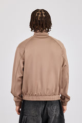 Bestickte Raglan-Trainingsjacke aus Polyester – Taupe