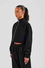 Scuba-Jacke mit Stehkragen – Schwarz