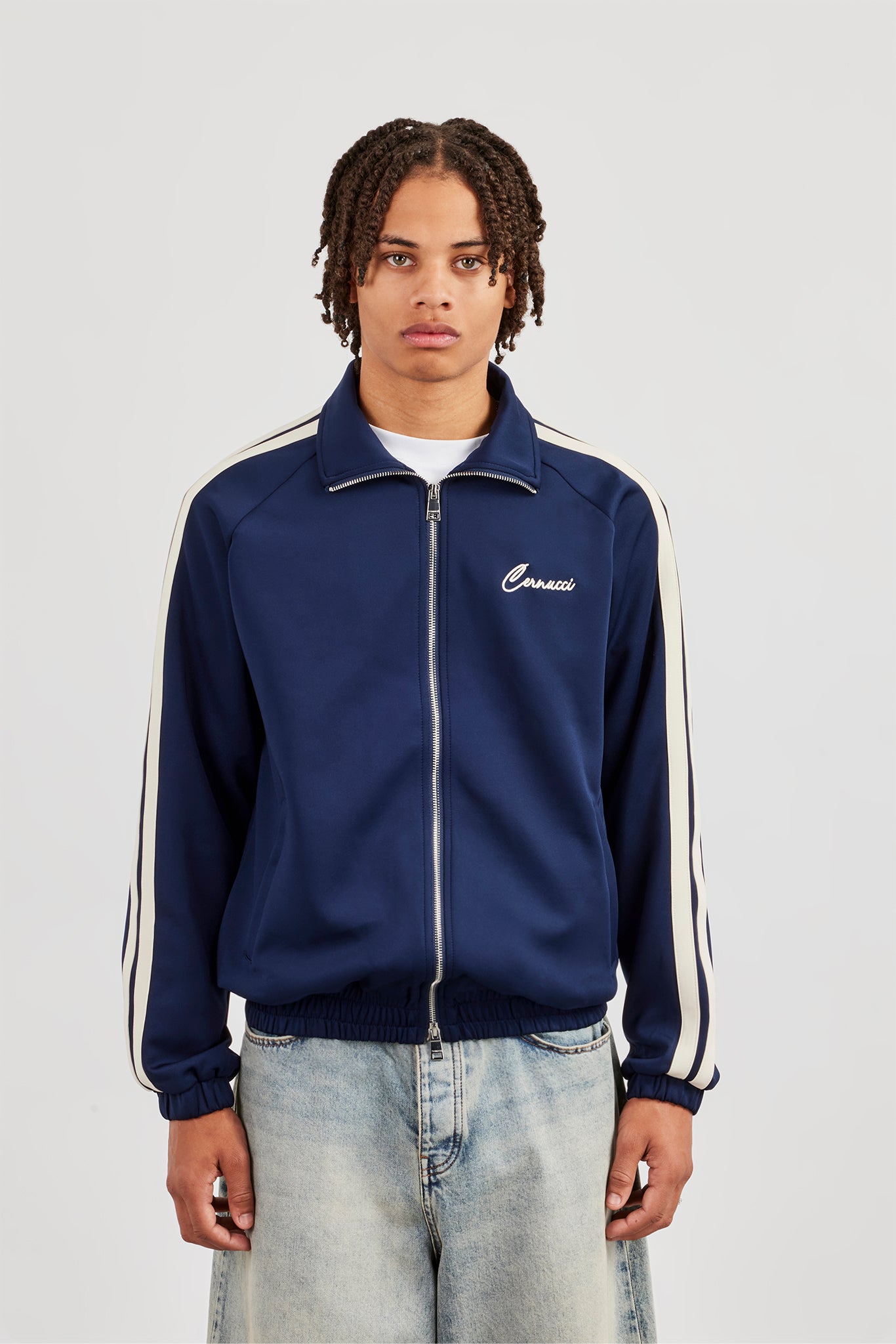 Taping Track Jacket - Navy Blue | Mens Outerwear | Shop Jackets at