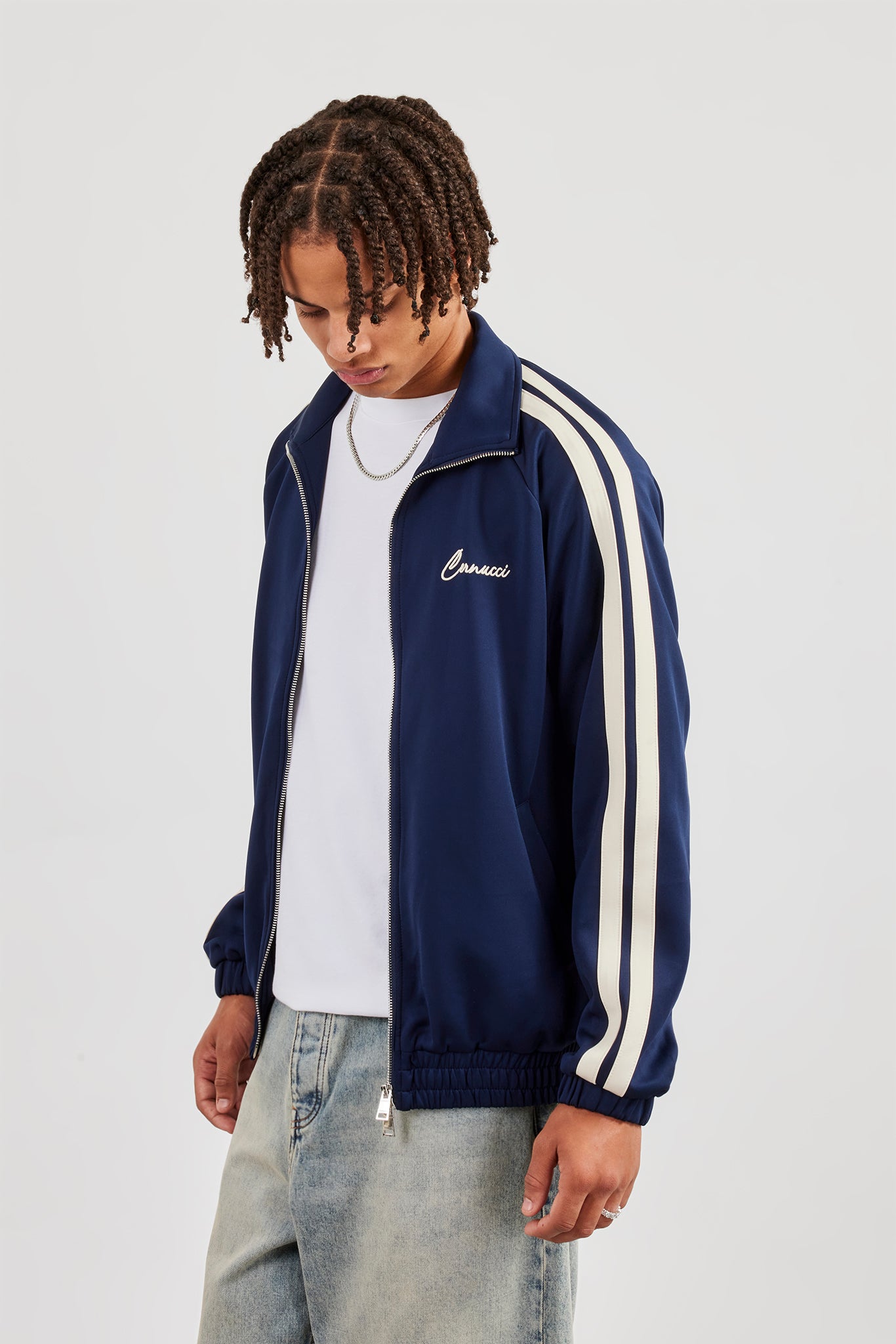 Taping Track Jacket - Navy Blue | Mens Outerwear | Shop Jackets at