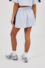 Embroidered Taping Short - Baby Blue