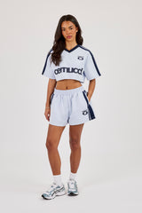 Embroidered Taping Short - Baby Blue