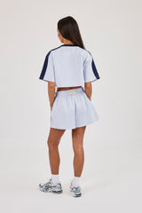 Cropped Short Sleeve Football Top & Short – Baby Blue