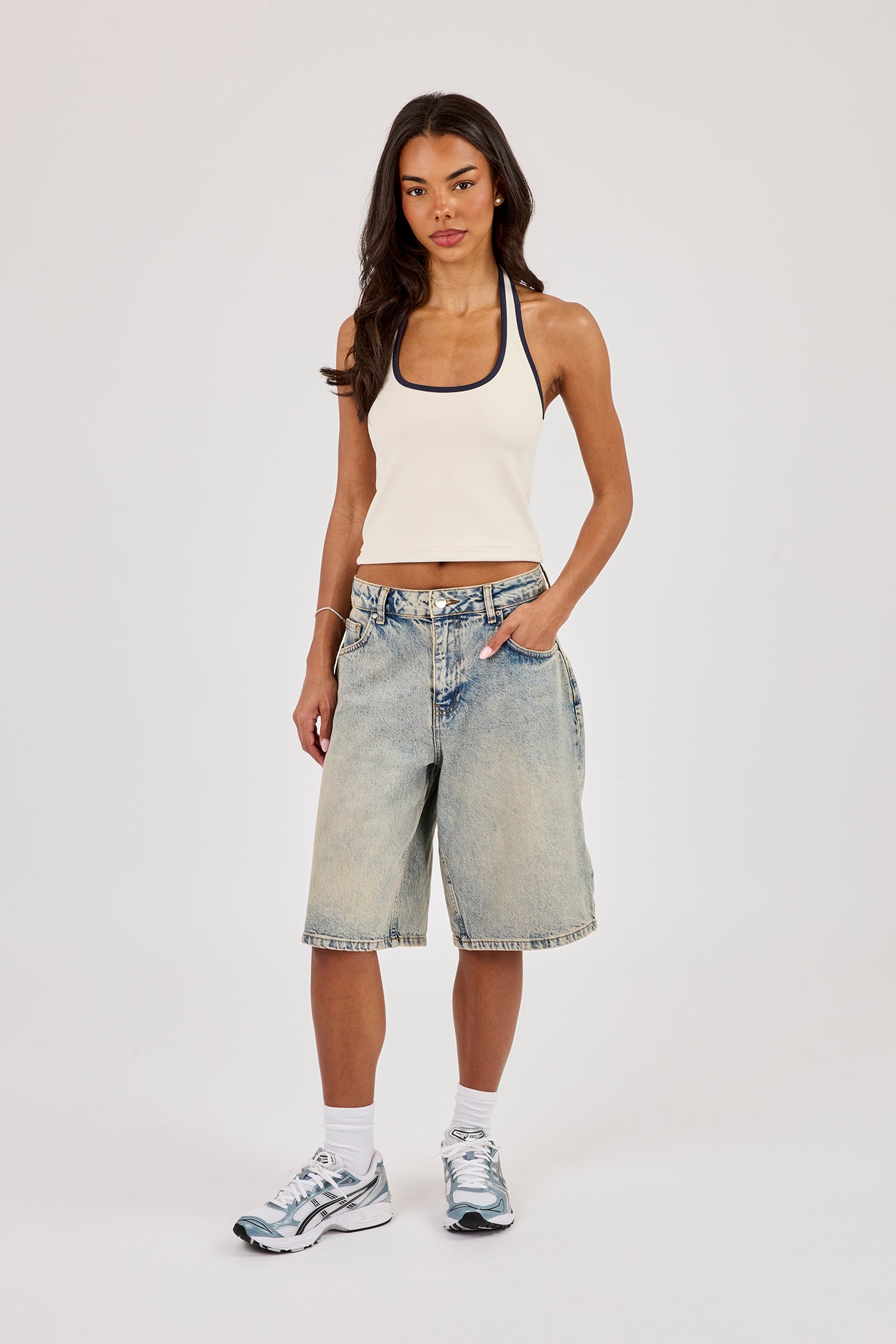 Halterneck Binding Top - Off White