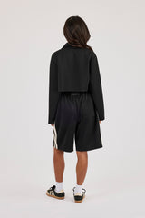 Taping Cropped Harrington Jacket & Jort - Black