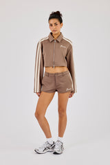 Taping Cropped Harrington Jacket & Micro Short - Taupe