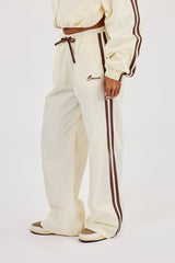 Nylon Taping Wide Leg Track Pant - Off White
