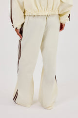 Nylon Taping Wide Leg Track Pant - Off White