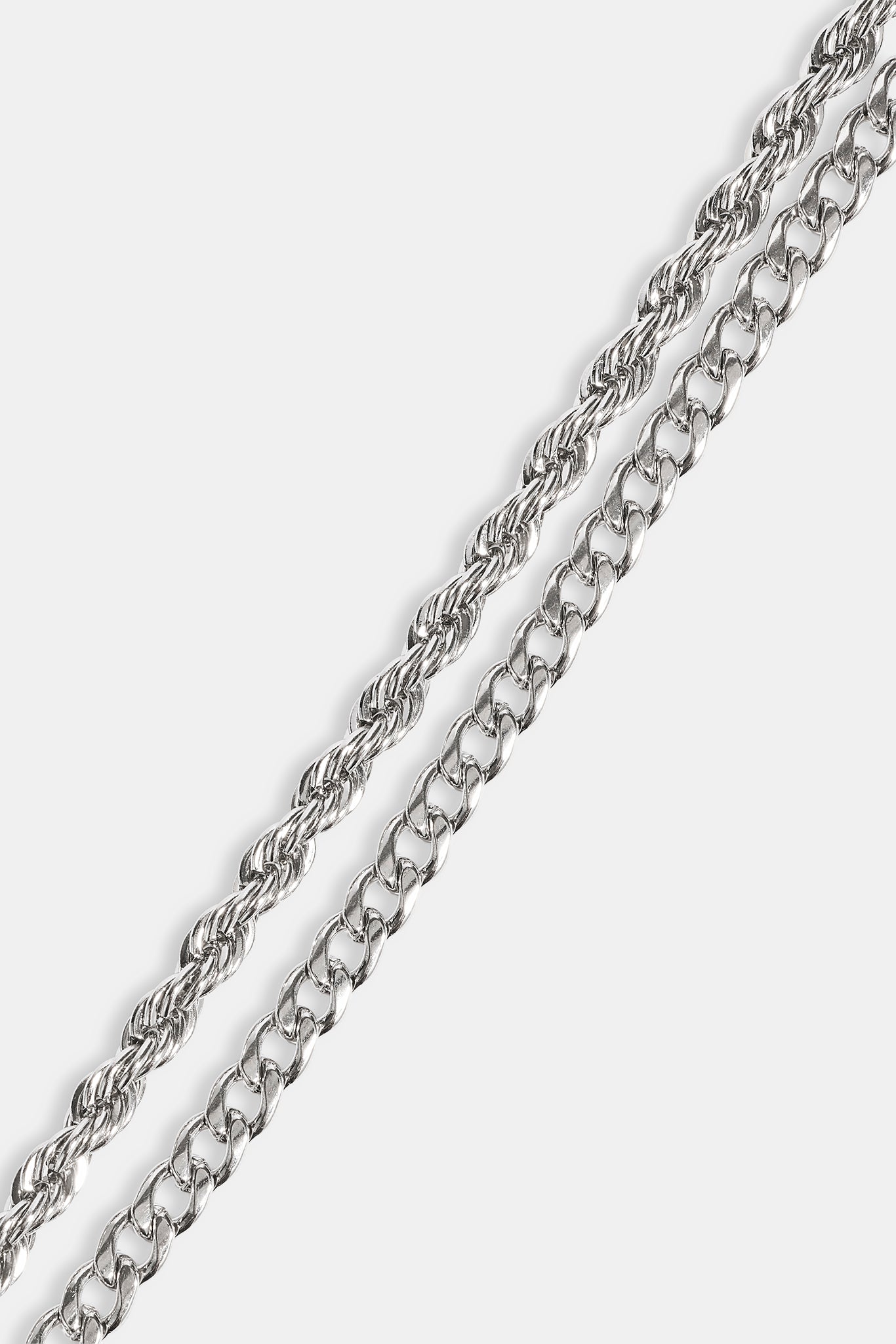 Double Miami Cuban & Rope Bracelet - 5mm - White