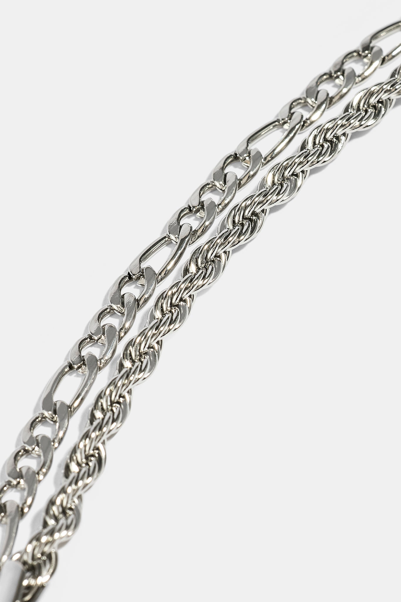 Double Rope & Figaro Bracelet - 5mm - White
