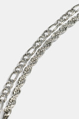 Double Rope & Figaro Bracelet - 5mm - White