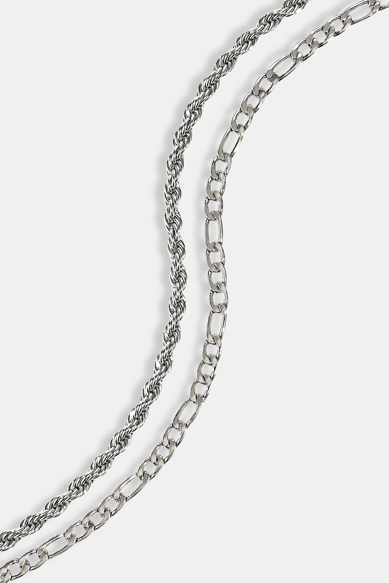 Double Rope & Figaro Chain - 5mm - White