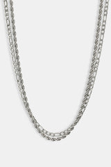 Double Rope & Figaro Chain - 5mm - White