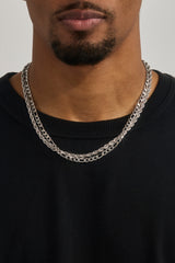 Double Rope & Figaro Chain - 5mm - White