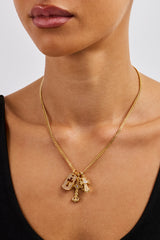 Iced Triple Cross & Tag  Necklace - 20mm - Gold