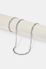 Polished Figaro Bracelet & Chain - 5mm - White