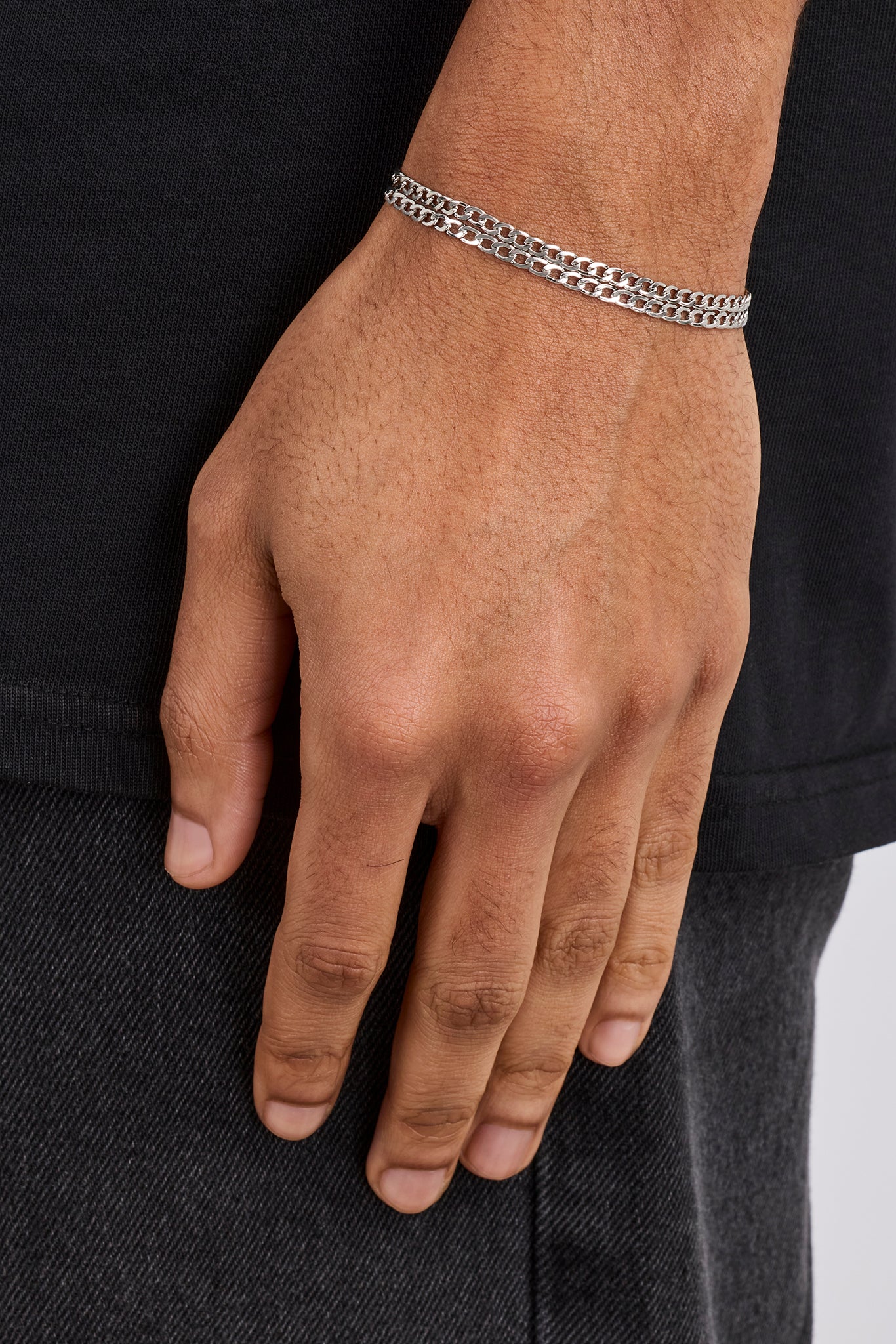 Double Curb Bracelet - 6mm - White