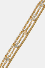 Triple Layer Rolo Bracelet - 3mm - Gold