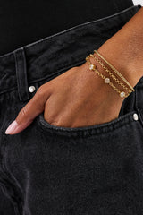 Triple Layer Rolo Bracelet - 3mm - Gold