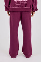 333 Cherub & Bow Wide Leg Jogger - Berry