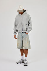 Denim Applique Jort - Antique Wash