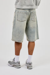 Denim Applique Jort - Antique Wash