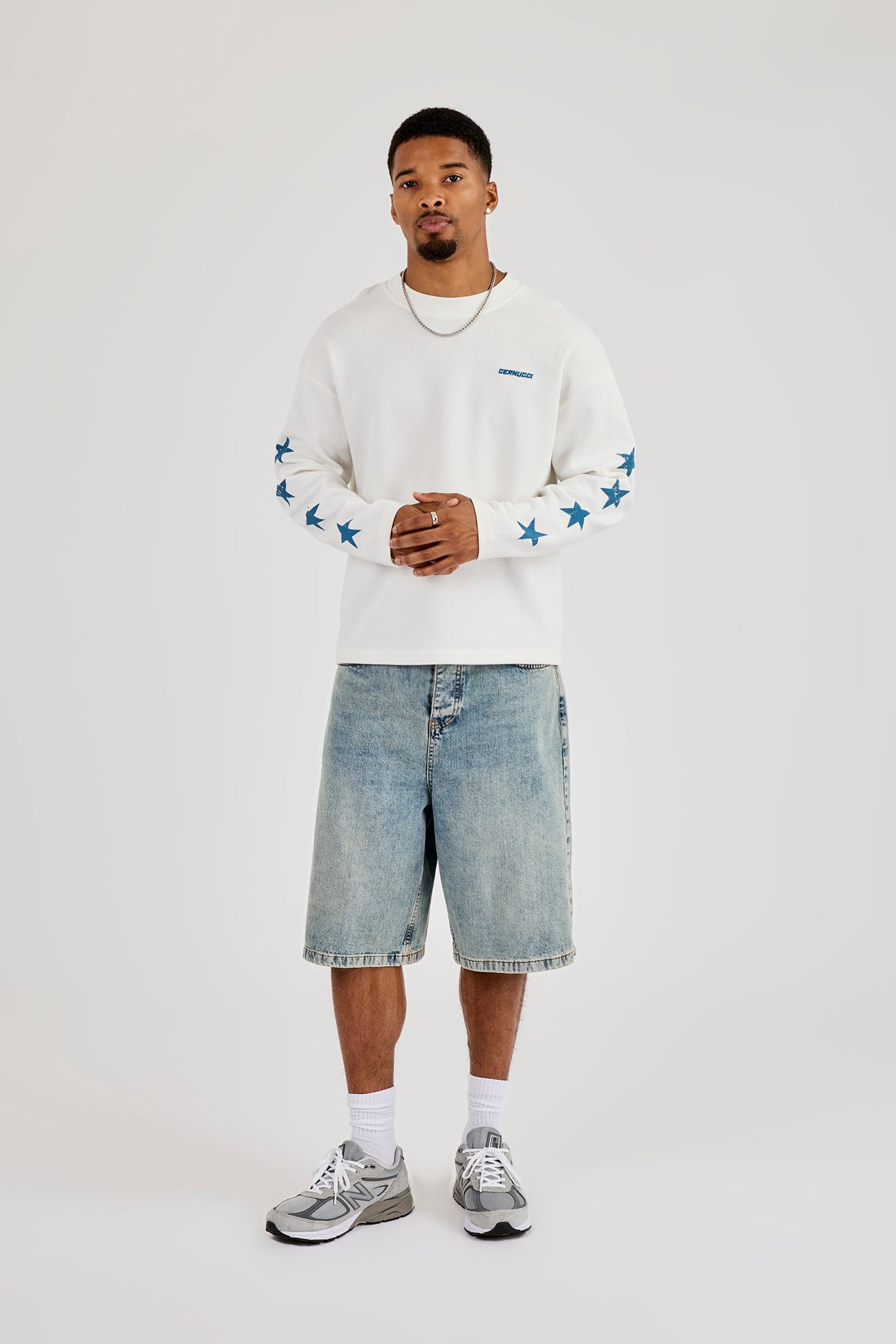 Ipanema Distressed Waffle Long Sleeve T-Shirt - Off White