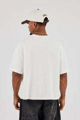 CN17 Embroidered Waffle Boxy T-Shirt - Off White