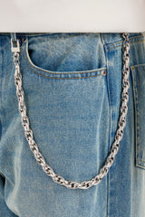 Mens Baggy Jean & 10mm Twist Link Jean Chain - Antique Wash