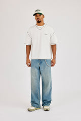 Mens Baggy Jean & 10mm Twist Link Jean Chain - Antique Wash