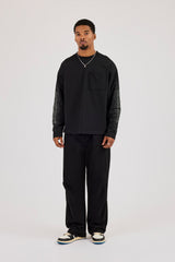 Twill Relaxed Fit Trouser - Black