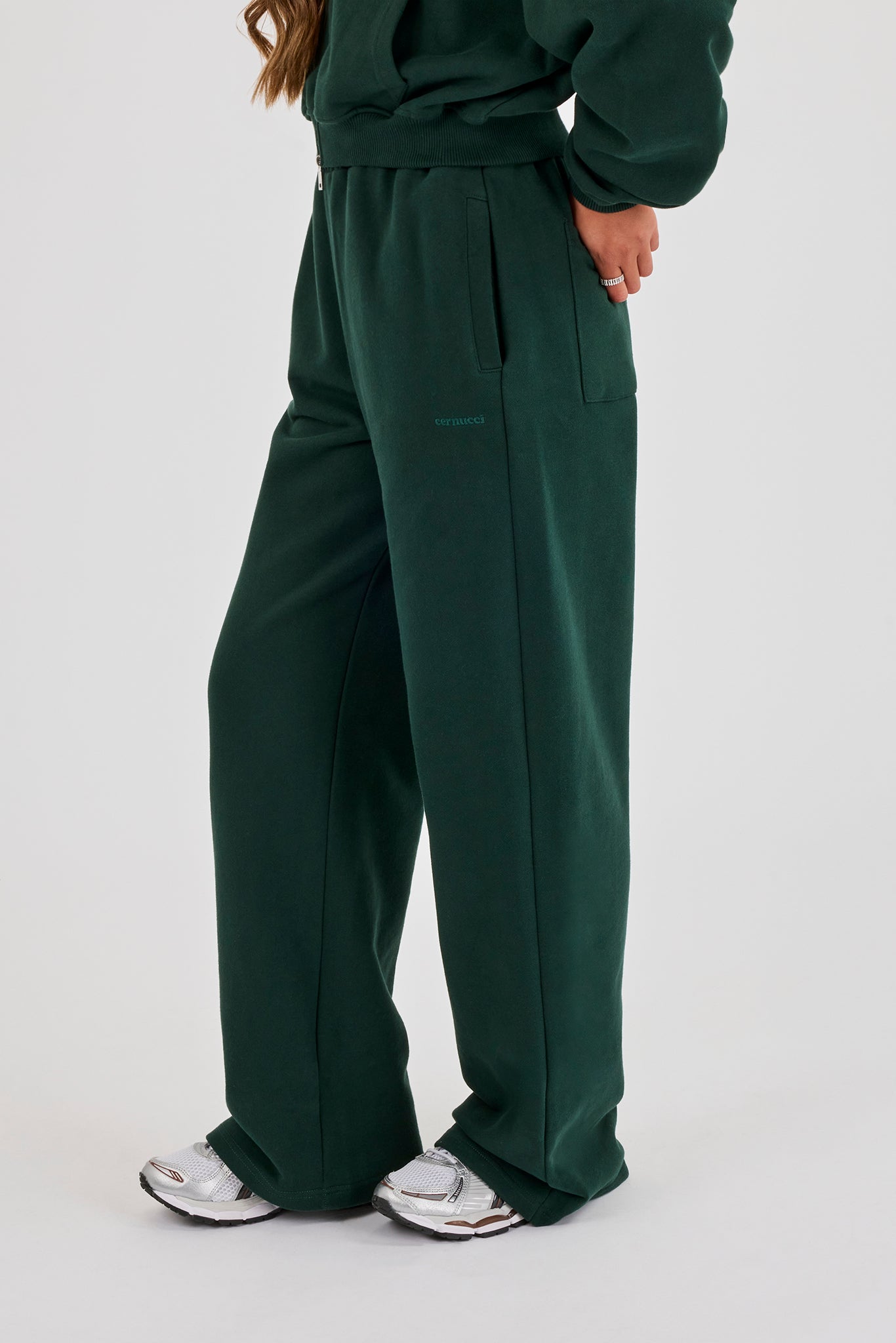 Wide Leg Jogger - Alpingrün