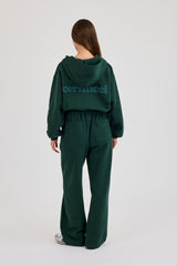 Cernucci Cropped Zip Through Hoodie & Wide Leg Jogger – Alpine Green