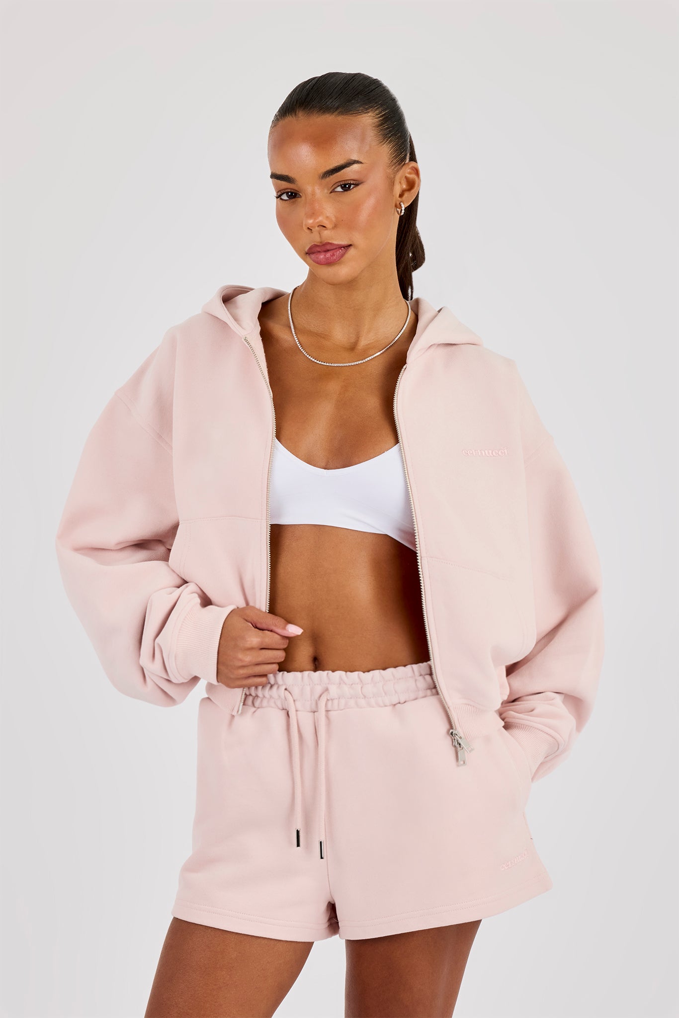 Embroidered Short - Dusty Pink