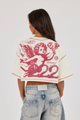 222 Cherub Cropped T-Shirt - Off White