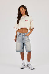222 Cherub Cropped T-Shirt - Off White