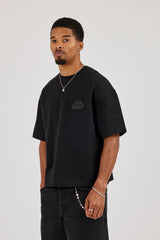 Cernucci Chain Stitch Boxy T-Shirt - Black