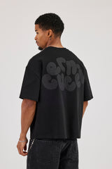 Cernucci Chain Stitch Boxy T-Shirt - Black