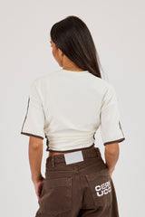 Cinched Ruched Waist Top - Off White