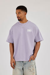 Oversized Cernucci Motorsports Print T-Shirt - Dusty Purple