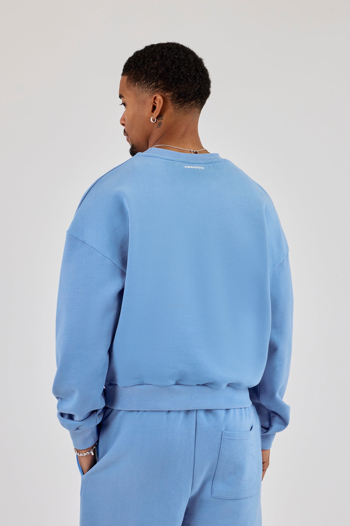Sweater With Micro Branding - Riviera Blue