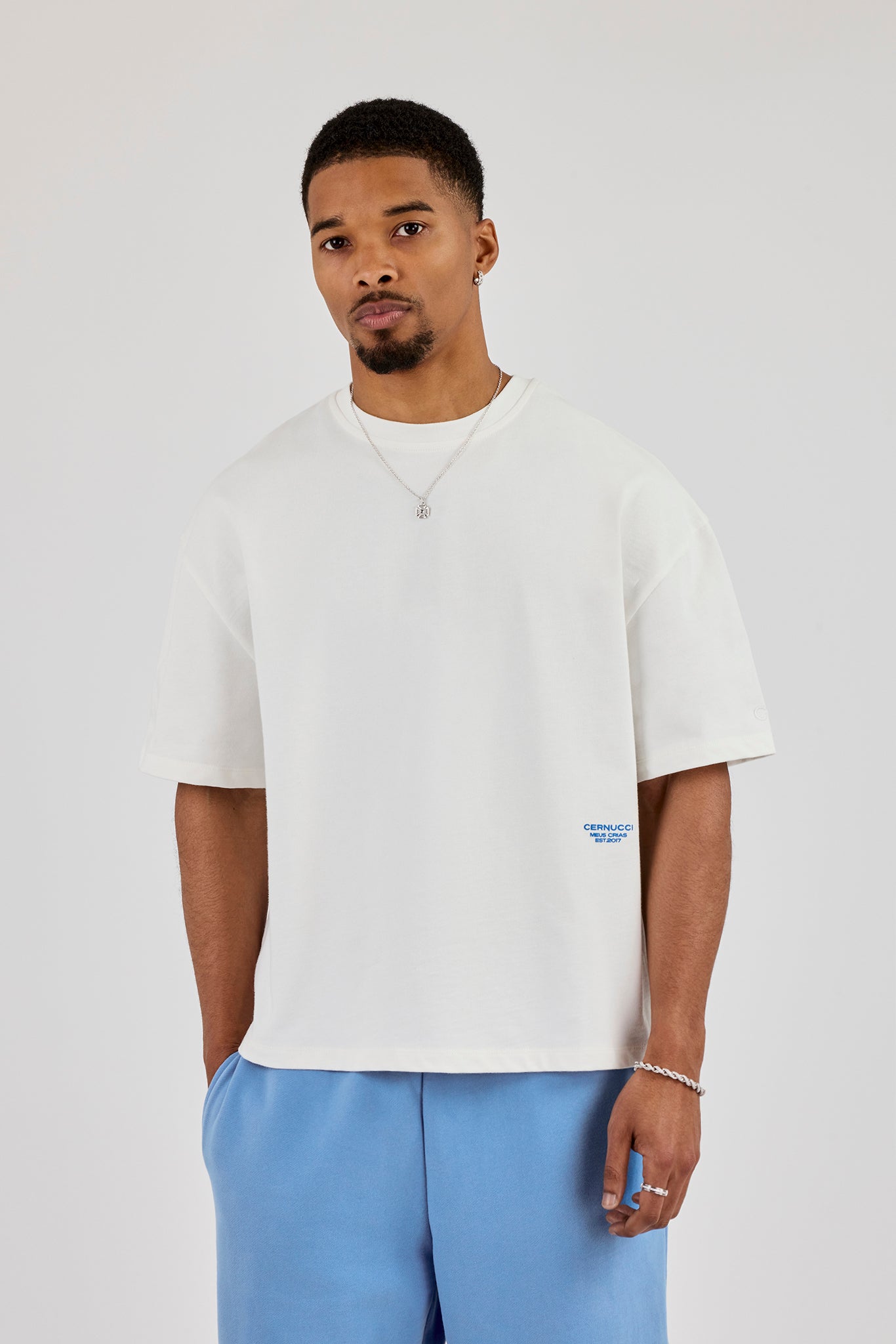 Boxy Fit T-Shirt With Micro Branding - Off White