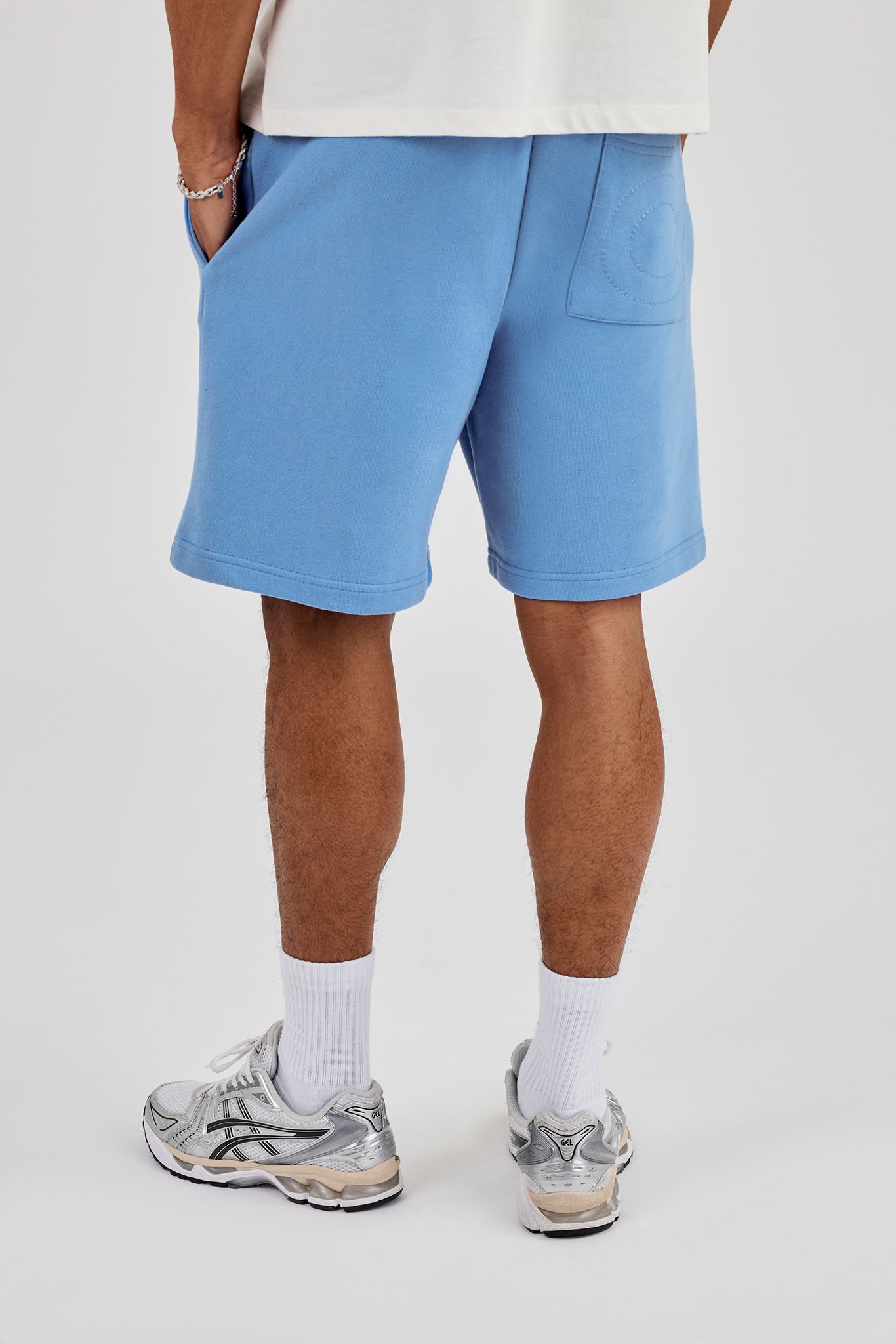 Relaxed Jersey Short With Micro Branding - Riviera Blue