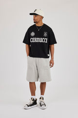 Jersey Jort With Pocket Detail - Grey Marl