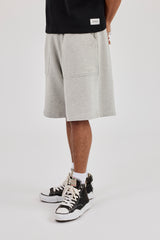 Jersey Jort With Pocket Detail - Grey Marl