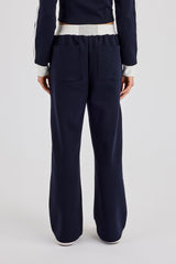 Soft Touch Wide Leg Jogger - Navy Blue