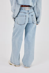Jeans mit Baggy-Pocket-Detail – Hellblau